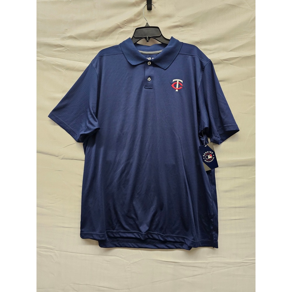 Minnesota Twins MLB Polo Shirt Mens XL Navy Blue Short Sleeve Performance New